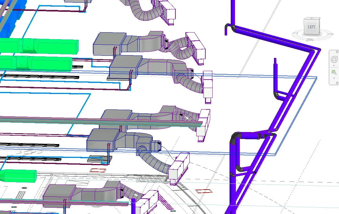 Revit'te üç boyutlu mekanik tesisat modeli