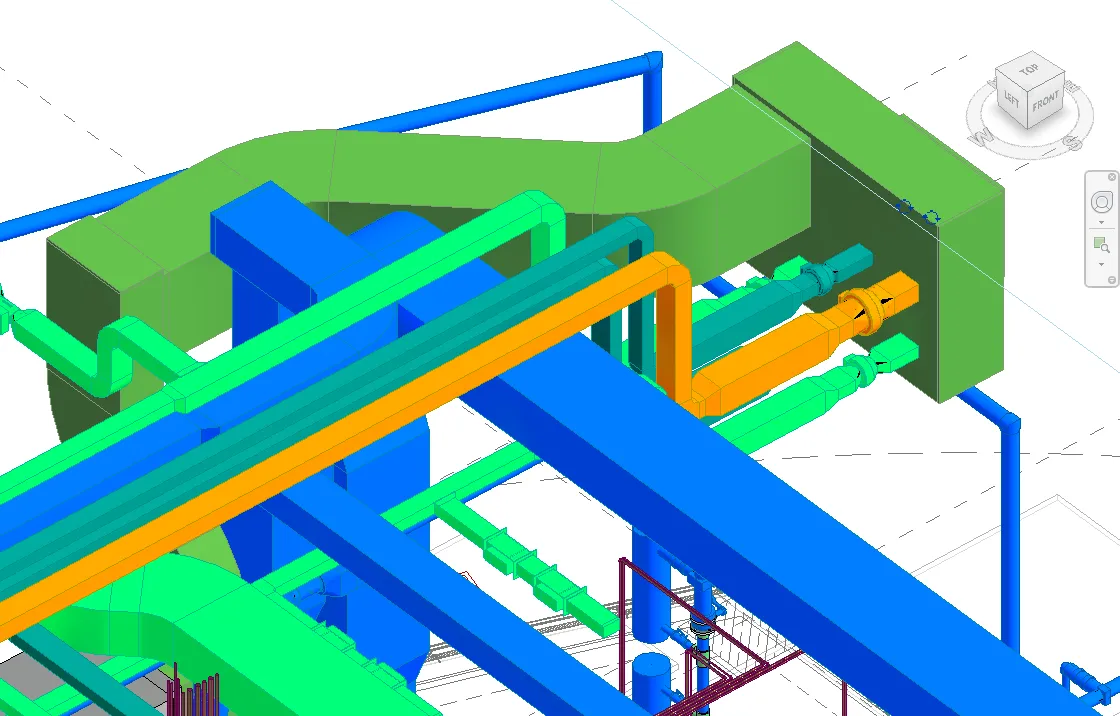 Revit'te mekanik hatların koordinasyon modeli